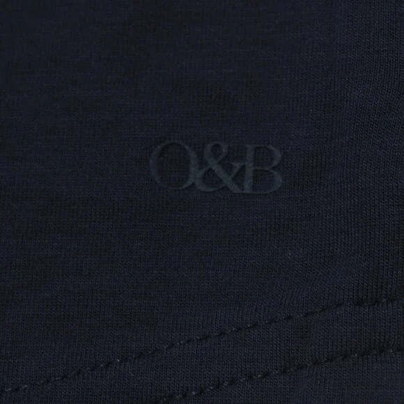 Orchard & Broome NWT Essex Short Sleeve Zip T-Shirt Size L in Blue Cotton Blend